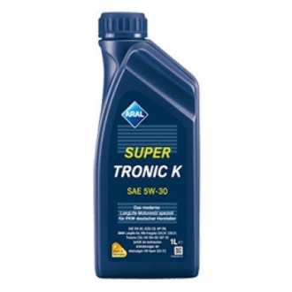 (1 L) SUPER TRONIC K SAE 5W-30 (спецификация: ACEA A3/B3, A3/B4, C3) (допуск: MB 229.51; VW 503 01, 504 00, 507 00; BMW Longlife-04; Porsche C30)